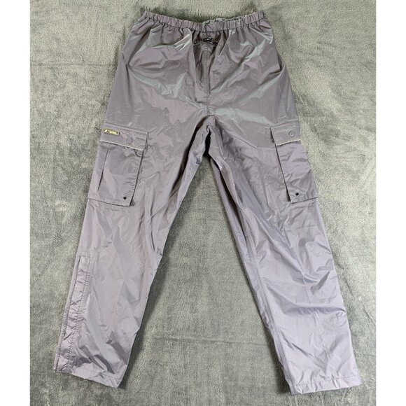 Stearns Rain Pants Mens Large Gray Dry Wear Nylon Mesh Lined Cargo Packable - Picture 1 of 9